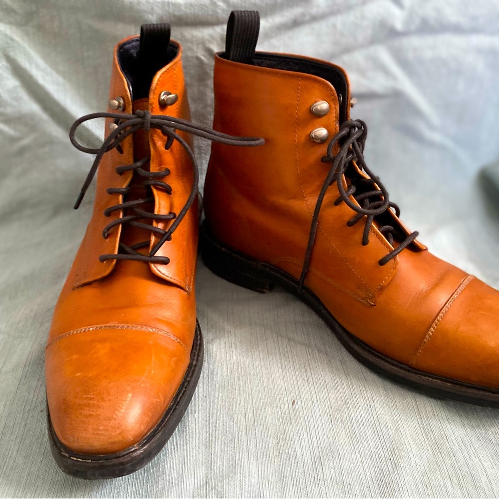 Cole Haan Wagner Leather Men’s size 8 Boots waterproof cognac